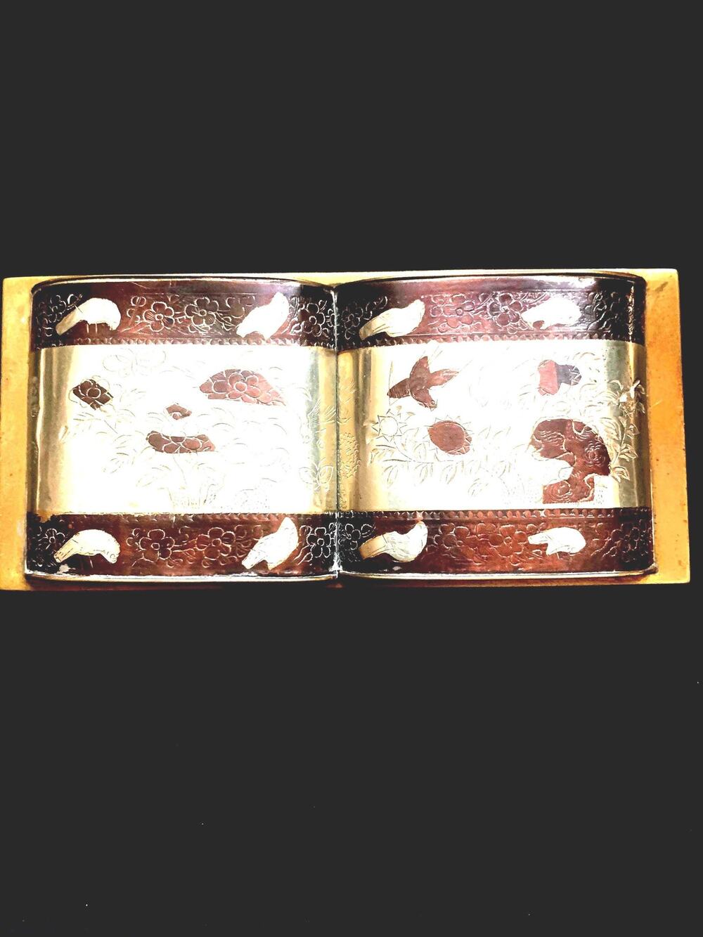 Chinese Brass Embossed Trinket Box Cigarette Box